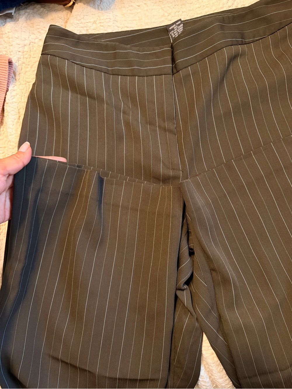 Vintage Rafaella Brown and white Pinstripe Dress Pants